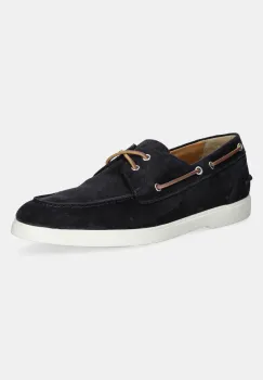 Baldinini mocasini din piele intoarsa barbati, culoarea bleumarin, U5E111P1CROS imagine