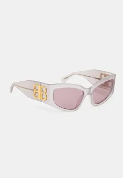 Balenciaga ochelari de soare femei, culoarea alb, BB0321S imagine