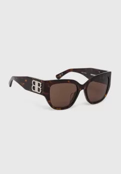 Balenciaga ochelari de soare femei, culoarea maro, BB0323SK imagine