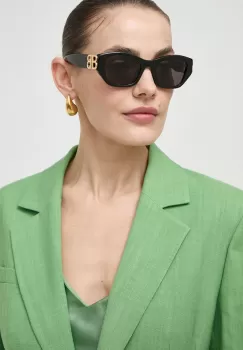 Balenciaga ochelari de soare femei, culoarea negru imagine
