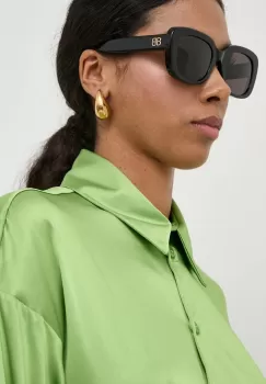 Balenciaga ochelari de soare femei, culoarea negru imagine