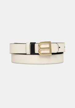 Bally curea de piele cu doua fete femei, culoarea bej, WBG00B imagine