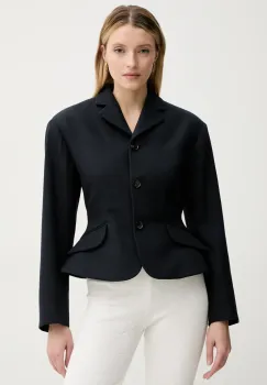 Bally geaca de lana culoarea bleumarin, un singur rand de nasturi, uni, WOU088 imagine
