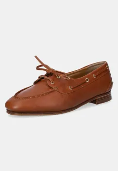 Bally mocasini de piele femei, culoarea maro, cu toc plat, WF002V imagine