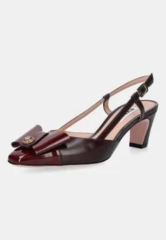 Bally pantofi de piele BILYANA-LB 55 culoarea bordo, cu toc drept, cu toc deschis, WP5523 imagine