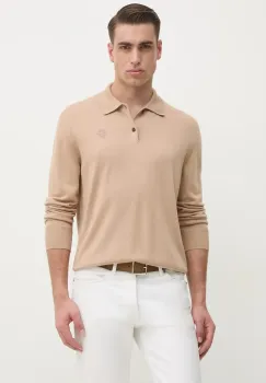 Bally pulover de lana barbati, culoarea bej, light, MKN05B imagine