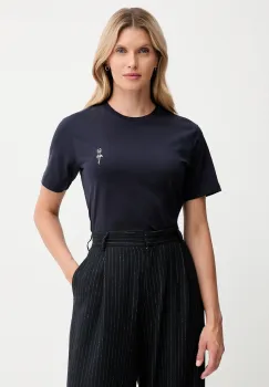 Bally tricou din bumbac culoarea bleumarin, WJE085 imagine