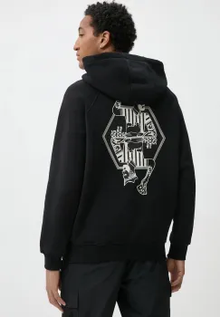 BALR. bluza The Club barbati, culoarea negru, cu gluga, cu imprimeu, B1261 1130 imagine