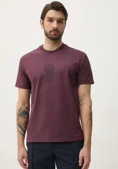 BALR. tricou din bumbac barbati, culoarea bordo, cu imprimeu, B1112.1292 imagine
