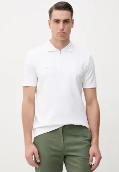 BALR. tricou polo barbati, culoarea alb, cu imprimeu imagine