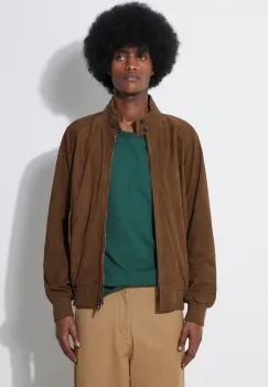 Baracuta geaca din piele intoarsa G9 Suede barbati, culoarea verde, de tranzitie, BRCPS0939 imagine