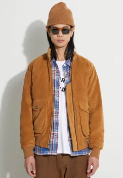 Baracuta geaca din velur Cord G9 AF culoarea maro, de tranzitie, BRCPS0970 imagine