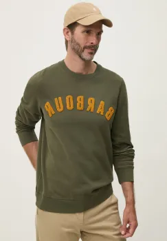 Barbour bluza barbati, culoarea verde, melanj imagine