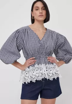 Barbour bluza femei, culoarea albastru marin, modelator imagine