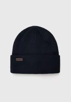 Barbour caciula culoarea albastru marin, din tricot gros imagine