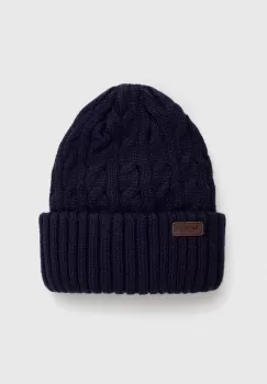 Barbour caciula culoarea albastru marin, din tricot gros imagine