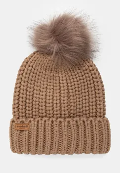 Barbour caciula culoarea bej, din tricot gros, LHA0336 imagine