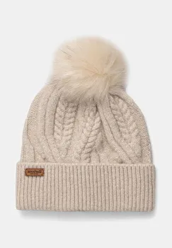 Barbour caciula culoarea bej, din tricot gros, LHA0555 imagine