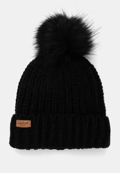 Barbour caciula culoarea negru, din tricot gros, LHA0336 imagine