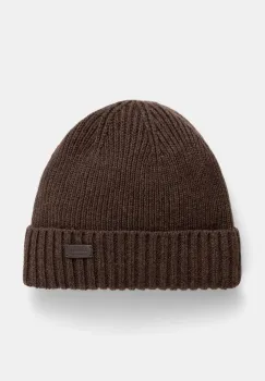 Barbour caciula de lana culoarea negru, de lana, din tricot gros imagine