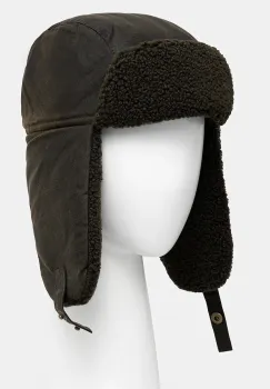 Barbour caciula din bumbac Morar Wax culoarea maro, bumbac, din tesatura unia, MHA0710 imagine