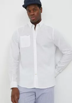 Barbour camasa de in culoarea alb, cu guler button-down, slim imagine