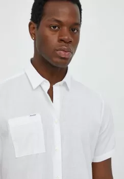 Barbour camasa de in culoarea alb, cu guler clasic, regular imagine