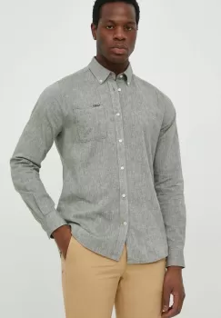 Barbour camasa de in culoarea verde, cu guler button-down, slim imagine