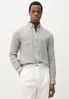 Barbour camasa de in Linton Tailored Shirt barbati, culoarea verde, cu guler button-down, slim, MSH5325 imagine