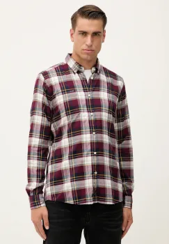 Barbour camasa din bumbac CROSSFELL culoarea bordo, cu guler button-down, regular, MSH4995 imagine