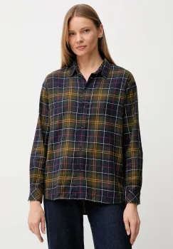 Barbour camasa din bumbac ELISHAW culoarea bleumarin, cu guler clasic, relaxed, LSH1560 imagine
