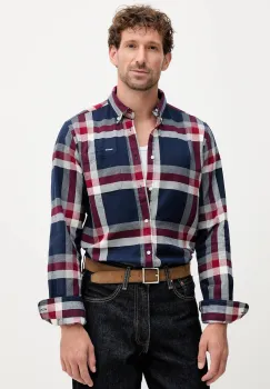 Barbour camasa din bumbac FOLLEY culoarea bleumarin, cu guler button-down, regular, MSH5364 imagine