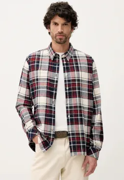 Barbour camasa din bumbac Malham culoarea bordo, cu guler clasic, relaxed, MSH5650 imagine