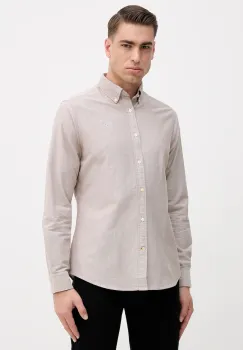 Barbour camasa din bumbac Oxtown culoarea bleumarin, cu guler button-down, slim imagine