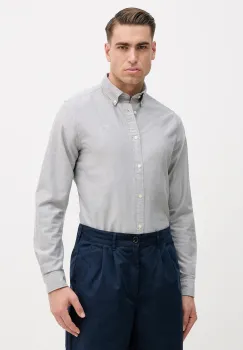 Barbour camasa din bumbac Oxtown culoarea bleumarin, cu guler button-down, slim imagine