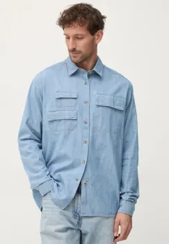 Barbour camasa jeans barbati, cu guler clasic, relaxed, MSH5551BL15 imagine
