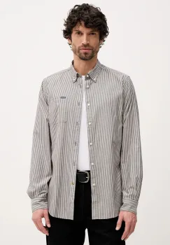 Barbour camasa Longfield culoarea gri, cu guler button-down, regular, MSH5707 imagine