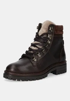 Barbour cizme de piele Bamburgh culoarea maro, cu toc plat, izolat, LFO0770BR96 imagine