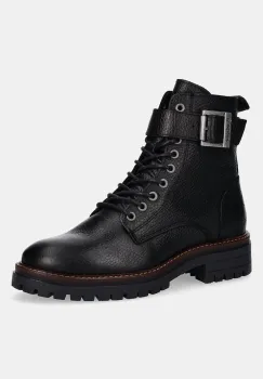 Barbour cizme de piele Heidi culoarea negru, cu toc plat, LFO0637BK51 imagine