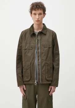 Barbour geaca Barbour Re-Engineered Short Bedale Wax Jacket culoarea verde, de tranzitie, MWX2446 imagine