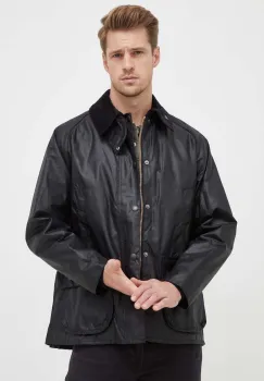 Barbour geaca Bedale Wax Jacket barbati, culoarea negru, de tranzitie MWX0018 imagine