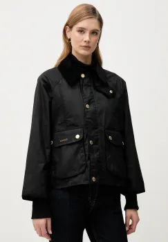 Barbour geaca Cropped Beadnell Wax culoarea negru, de tranzitie, LWX1403 imagine
