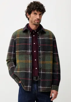 Barbour geaca cu aspect de camasa culoarea verde, de tranzitie, MOS0400 imagine
