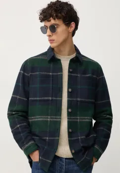 Barbour geaca cu aspect de camasa culoarea verde, de tranzitie, MOS0400 imagine