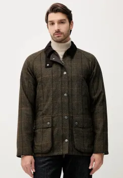 Barbour geaca de lana BEDALE culoarea maro, de tranzitie, MWO0288 imagine