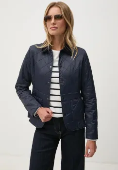 Barbour geaca femei, culoarea albastru marin, de tranzitie imagine