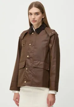 Barbour geaca femei, culoarea maro, de tranzitie, LWX1081 imagine