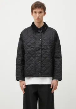 Barbour geaca OS Transport Quilted Jacket barbati, culoarea negru, de tranzitie, oversize, MQU1796 imagine