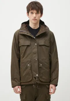 Barbour geaca Re-Engineered Durham Wax Jacket barbati, culoarea maro, de tranzitie, oversize, MWX2332 imagine