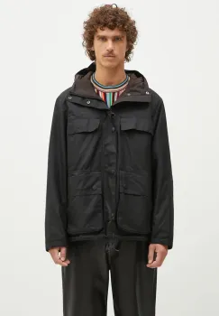 Barbour geaca Re-Engineered Durham Wax Jacket barbati, culoarea negru, de tranzitie, oversize, MWX2332 imagine